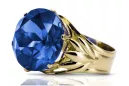 Ring Vintage Sapphire 8K Gelbgold vrc029x-sp Art Deco Russischer UdSSR sowjetischer Stil